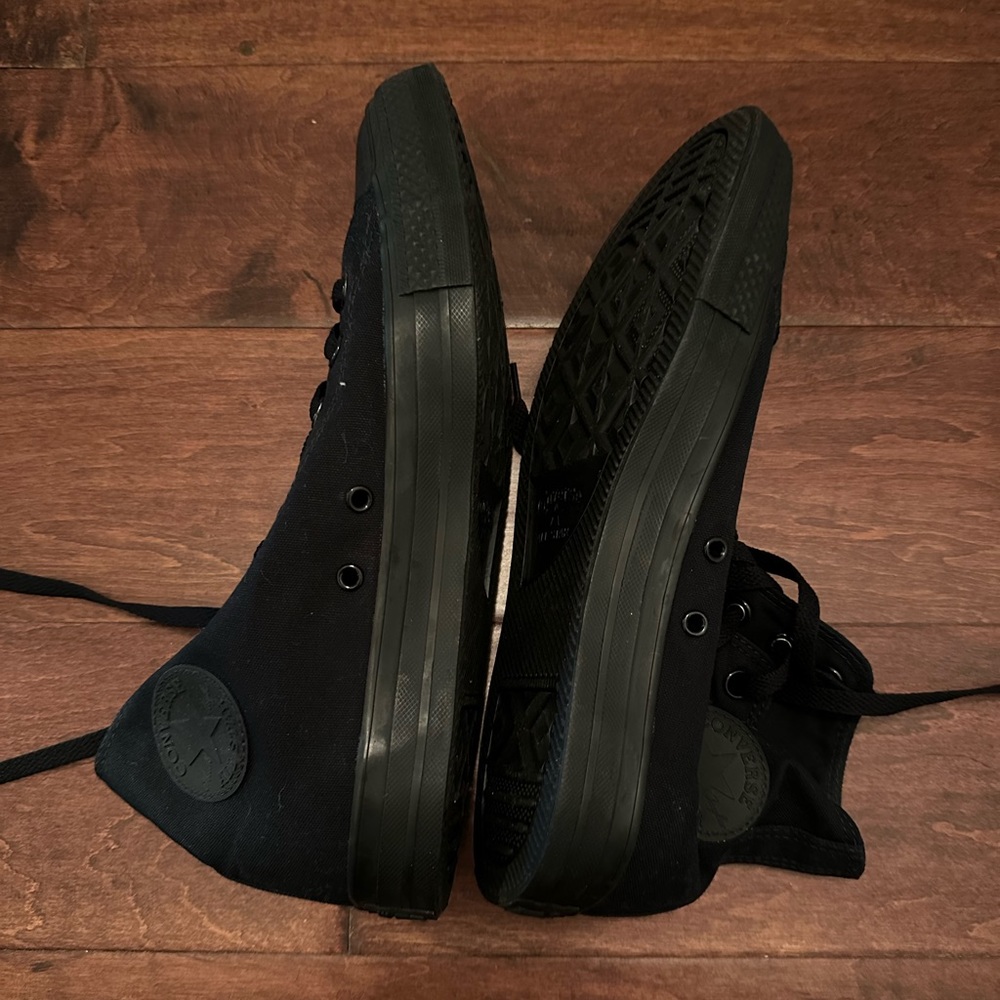 all black high top converse